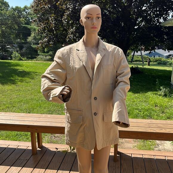 LL Bean Blazer Beige 42 Regular - Picture 1 of 11